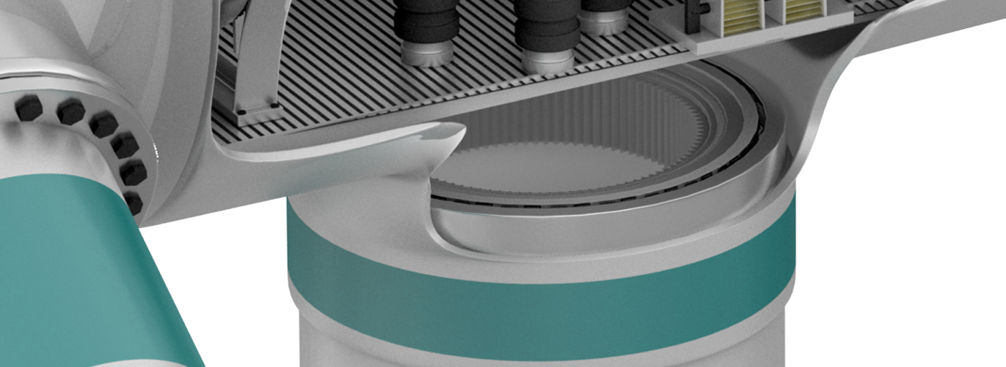 Wind - Lubrication of the nacelle slewing crown